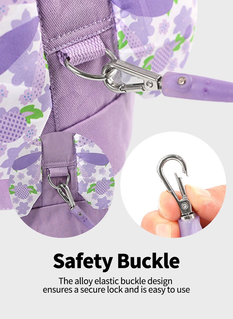 Bcarenest Child Harness Leash with Safety Bracelet, Adjustable Toddler Anti-Lost Leash, Elastic & Non-Elastic Modes, Breathable Soft Material(Purple) - Image 4